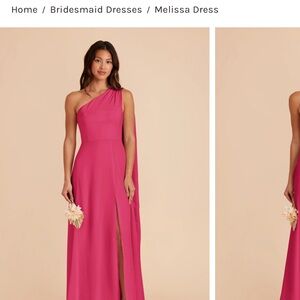 Birdy Grey One-Shoulder Bridesmaid Dress in Fuchsia